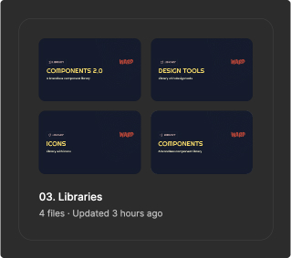 Overview of the "Libraries" project in Figma for designers