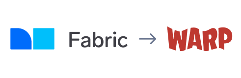 Fabric logo pointed to the WARP logo