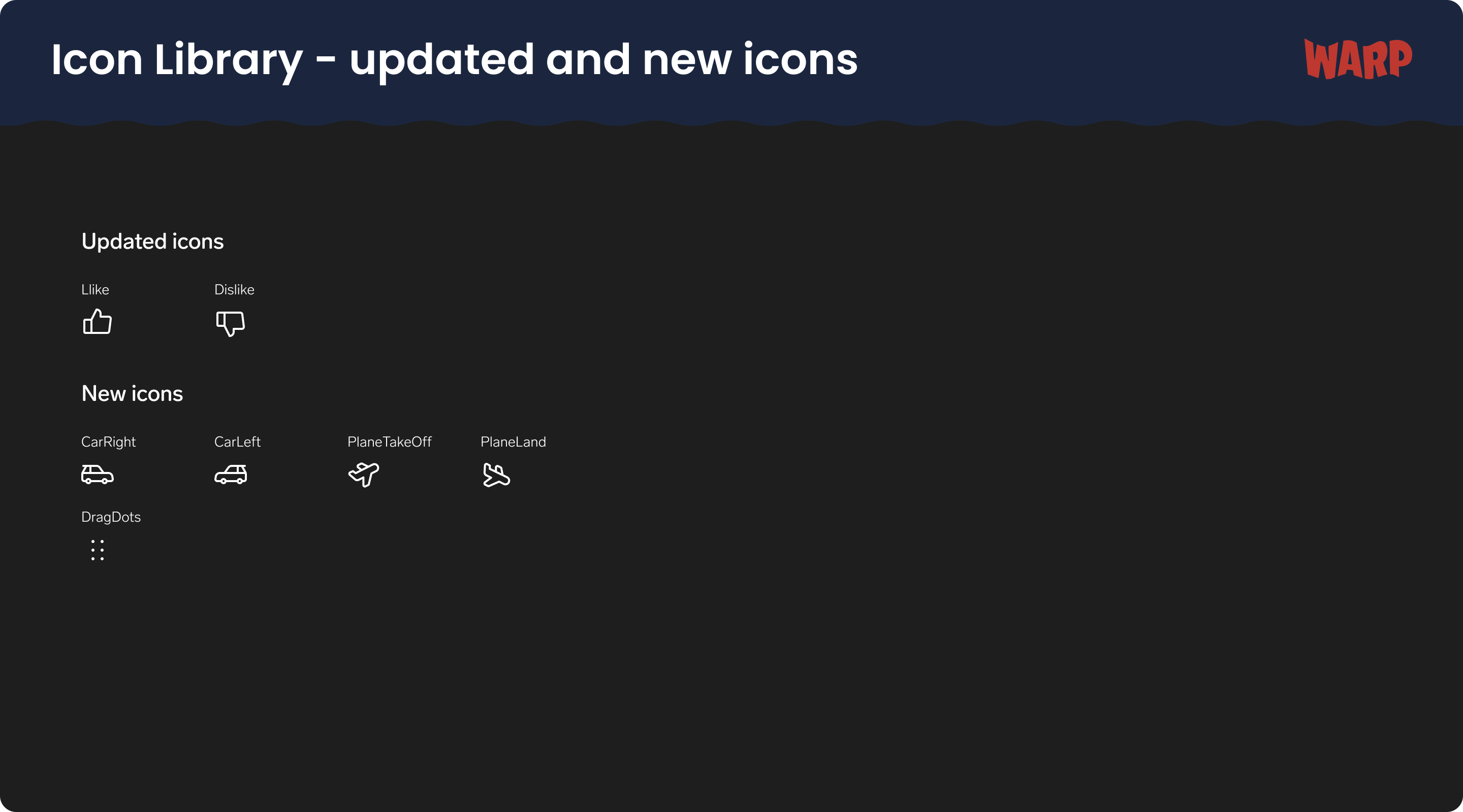 Figma screenshot displaying the new and updates icons