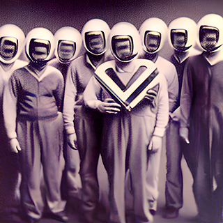 Ai generated picture of warp scientists from the 1920s